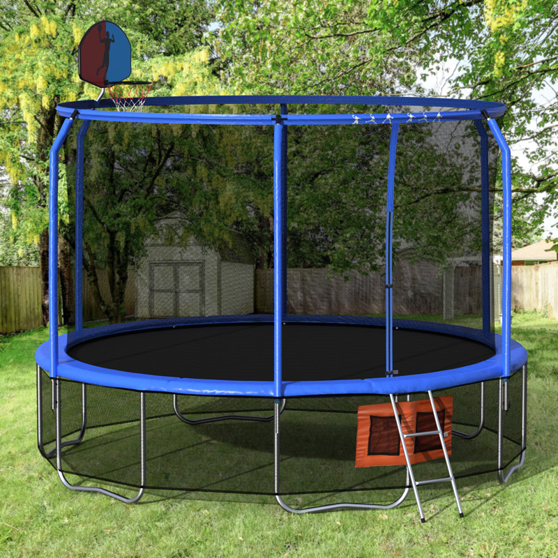 UIXE 12" Round Backyard Trampoline with Safety Enclosure Wayfair
